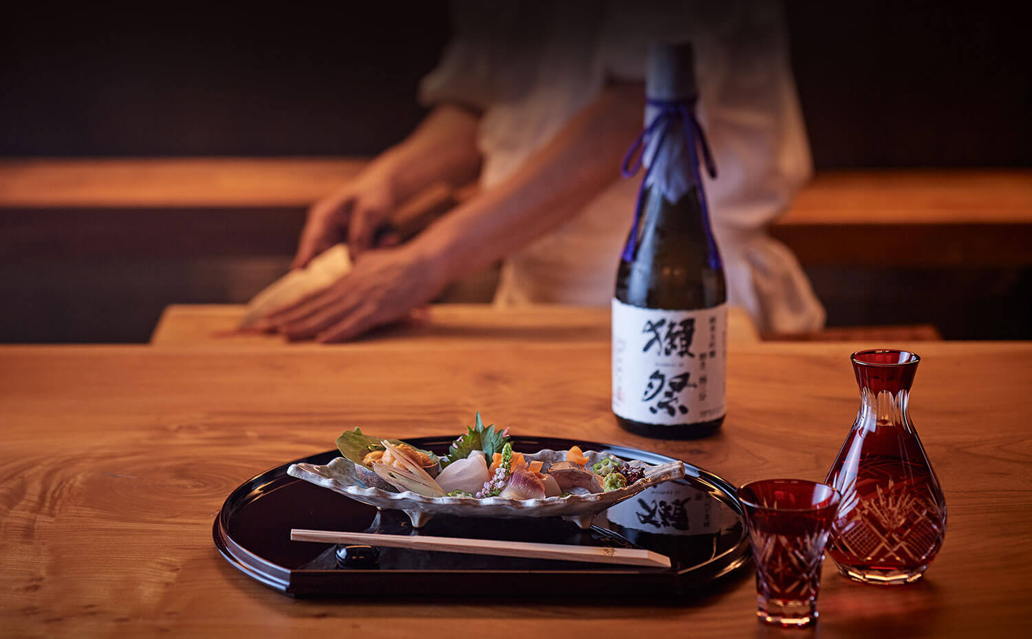 刺身と日本酒